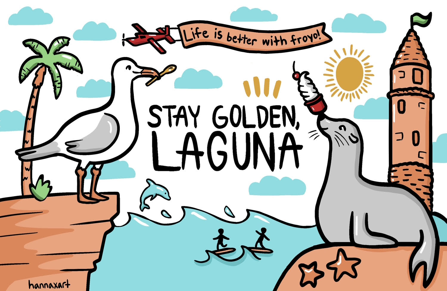 Golden Spoon Laguna Beach Mural - Stay golden, Laguna